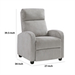 Pary Manual Push Back Reclining Chair with Light Gray Ribbed Corduroy