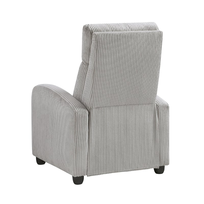 Pary Manual Push Back Reclining Chair with Light Gray Ribbed Corduroy