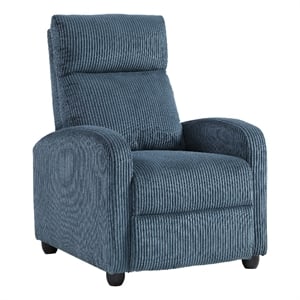 Pary Manual Push Back Reclining Chair with Midnight Blue Corduroy