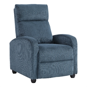 Pary Manual Push Back Reclining Chair with Midnight Blue Corduroy