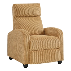Pary Manual Push Back Reclining Chair with Yellow Ribbed Corduroy