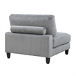 Mear Modular Armless Chair w Black Solid Wood Legs- Gray Corduroy