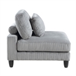 Mear Modular Armless Chair w Black Solid Wood Legs- Gray Corduroy