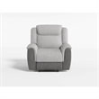 Feo Manual Reclining Chair with Pull Tab- White Gray Microfiber