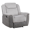 Feo Manual Reclining Chair with Pull Tab- White Gray Microfiber