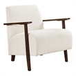 Bernie Accent Club Chair- Beige Corduroy- Dark Brown Solid Wood Frame