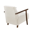Bernie Accent Club Chair- Beige Corduroy- Dark Brown Solid Wood Frame
