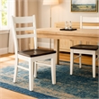 Orso Dining Chair Set of 2- Ladderback- White and Dark Brown Mahogany
