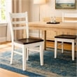 Orso Dining Chair Set of 2- Ladderback- White and Dark Brown Mahogany