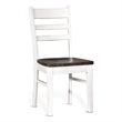 Orso Dining Chair Set of 2- Ladderback- White and Dark Brown Mahogany