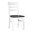 Orso Dining Chair Set of 2- Ladderback- White and Dark Brown Mahogany