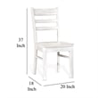 Sime Dining Chair Set of 2- Ladderback Design- Off White Mahogany Wood