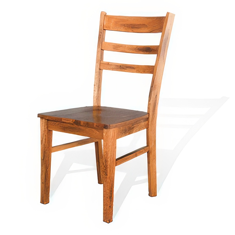 Marv Dining Chair Set of 2- Ladderback Design- Light Brown Mindi Wood