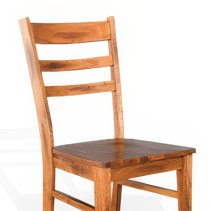 Marv Dining Chair Set of 2- Ladderback Design- Light Brown Mindi Wood