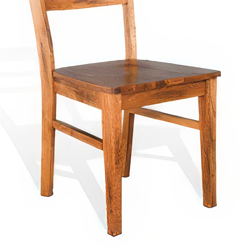 Marv Dining Chair Set of 2- Ladderback Design- Light Brown Mindi Wood