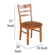 Marv Dining Chair Set of 2- Ladderback- Saddle Seat- Light Brown Wood