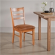 Marv Dining Chair Set of 2- Ladderback- Saddle Seat- Light Brown Wood