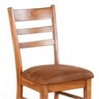 Marv Dining Chair Set of 2- Ladderback- Saddle Seat- Light Brown Wood