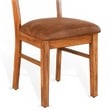 Marv Dining Chair Set of 2- Ladderback- Saddle Seat- Light Brown Wood