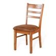 Marv Dining Chair Set of 2- Ladderback- Saddle Seat- Light Brown Wood