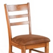 Marv Dining Chair Set of 2- Ladderback- Saddle Seat- Light Brown Wood