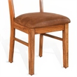 Marv Dining Chair Set of 2- Ladderback- Saddle Seat- Light Brown Wood