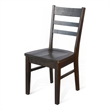 Flint Dining Chair Set of 2- Ladderback Design- Dark Brown Mahogany