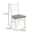 Dean Dining Chair Set of 2- Ladderback Design- White Mahogany Wood