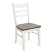 Dean Dining Chair Set of 2- Ladderback Design- White Mahogany Wood