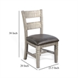 Camie Dining Chair Set of 2- Faux Leather- Brown Mahogany Ladderback