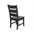 Rena Dining Chair Set of 2- Ladderback and Wood Seat- Black Mahogany
