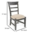 Rena Side Dining Chair Set of 2- Metal Turnbuckle- Black Mahogany Wood