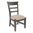 Rena Side Dining Chair Set of 2- Metal Turnbuckle- Black Mahogany Wood