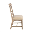 Rena Dining Chair Set of 2- X-Back Design- White- Beige Mahogany Wood