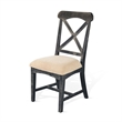 Rena Dining Chair Set of 2- X-Back Design- White- Black Mahogany Wood