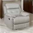 Logan 41 Inch Manual Recliner Chair- Silver Gray Top Grain and Faux Leather