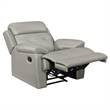 Logan 41 Inch Manual Recliner Chair- Silver Gray Top Grain and Faux Leather