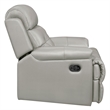 Logan 41 Inch Manual Recliner Chair- Silver Gray Top Grain and Faux Leather