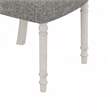Sane 19 Inch Dining Side Chair Set of 2- Fiddleback- White Wood- Gray Linen