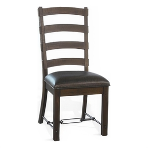 Flint Dining Side Chair Set of 2- Fabric- Dark Brown Mahogany- 19 Inch