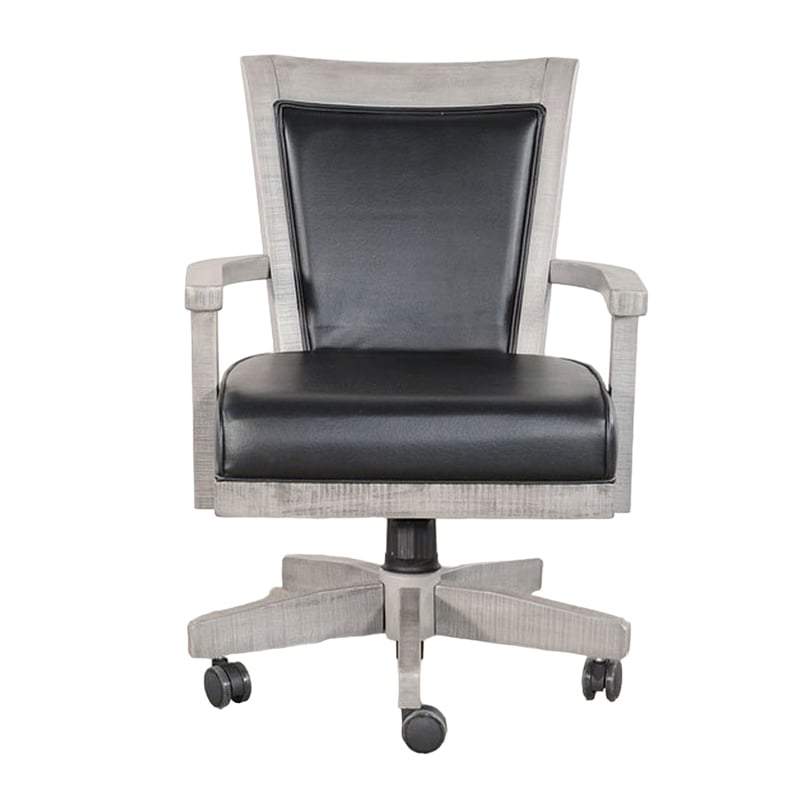 Zeka Game Chair with Wheels- Tilt- Swivel and Gas Lift- Gray Mahogany