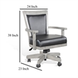 Zeka Game Chair with Wheels- Tilt- Swivel and Gas Lift- Gray Mahogany