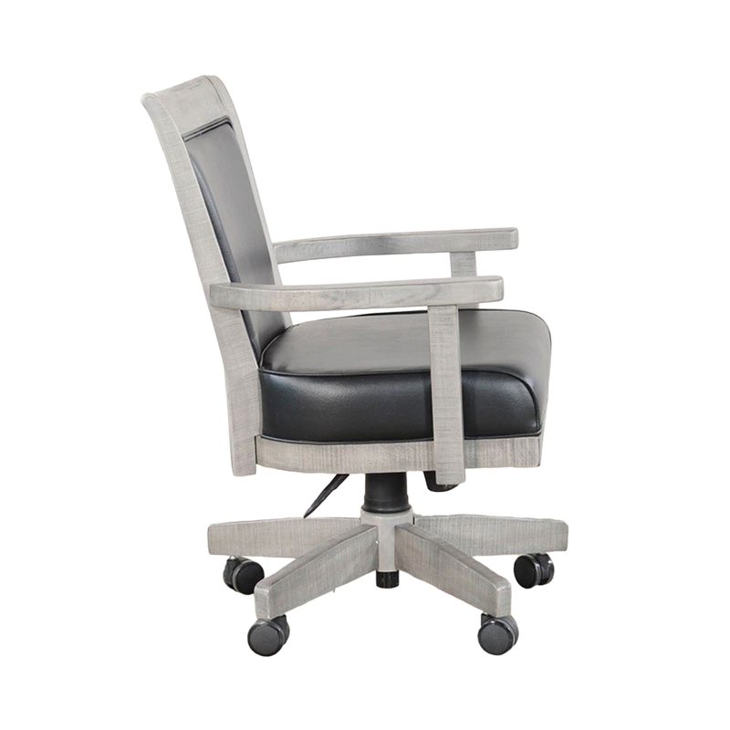 Zeka Game Chair with Wheels- Tilt- Swivel and Gas Lift- Gray Mahogany
