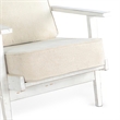 Rena Accent Lounge Chair- Beige Seat- Classic Sand White Solid Wood