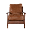 Odel Accent Lounge Chair- Faux Leather- Dark Brown Solid Wood