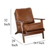 Odel Accent Lounge Chair- Faux Leather- Dark Brown Solid Wood