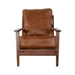 Odel Accent Lounge Chair- Faux Leather- Dark Brown Solid Wood