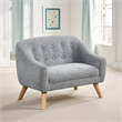 Aelia Kids Size Sofa Chair- Wood Legs- Gray Tufted Chenille 29 Inch
