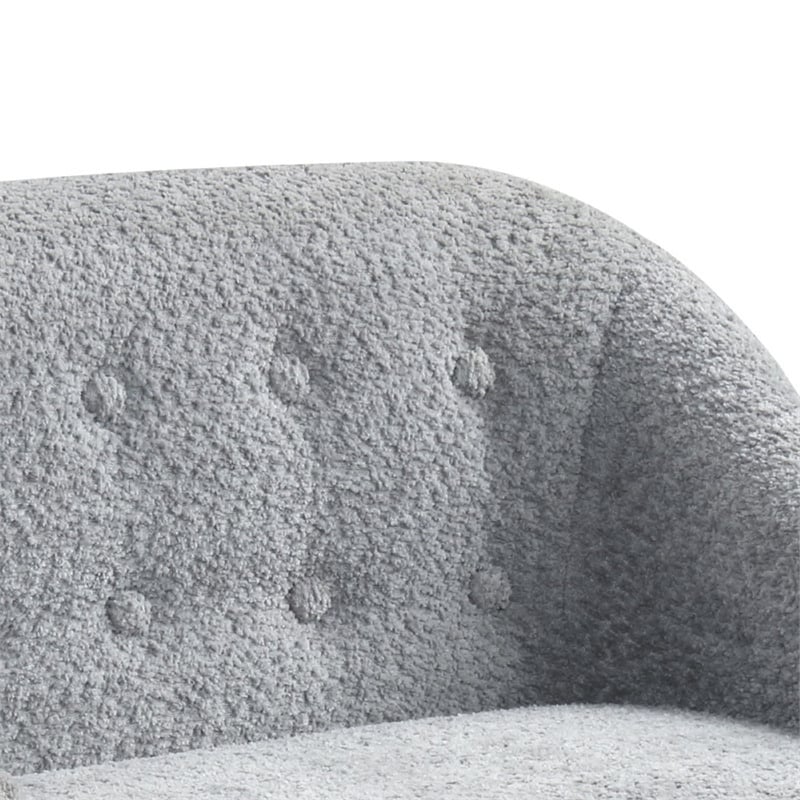 Aelia Kids Size Sofa Chair- Wood Legs- Gray Tufted Chenille 29 Inch