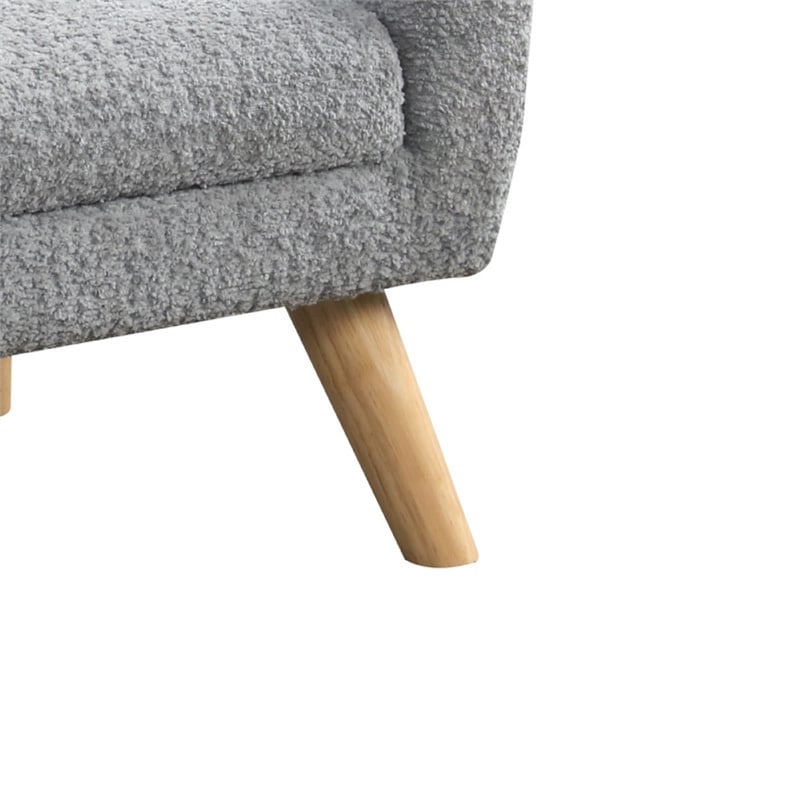 Aelia Kids Size Sofa Chair- Wood Legs- Gray Tufted Chenille 29 Inch